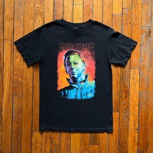 Vintage Y2K Ed Repka Halloween Mike Myers 30th Anniversary Men Black Multi Shirt